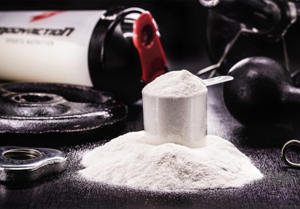 Spoon,With,Creatine,,Whey,Or,Casein,,Whey,Supplements,,Protein,Bar
