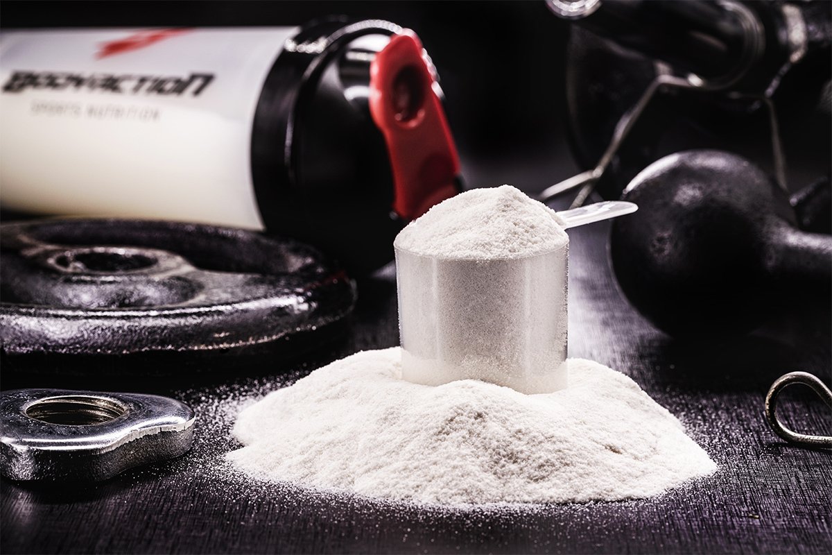 Spoon,With,Creatine,,Whey,Or,Casein,,Whey,Supplements,,Protein,Bar